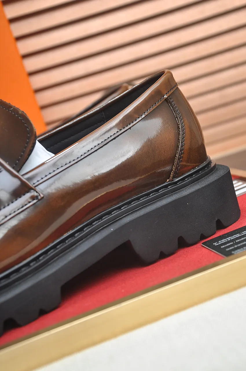 Men's men's shoes 💰720💶【[Hermes HERMES】】(High-end Niuli) New 🍀 HERMES - top version of classic casual leather shoes! Made of imported original cowhide, the inner top layer is comfortable cowhide lining! Original wear-resistant rubber foam outsole! High quality products! Code number 38-45 (45 customized)